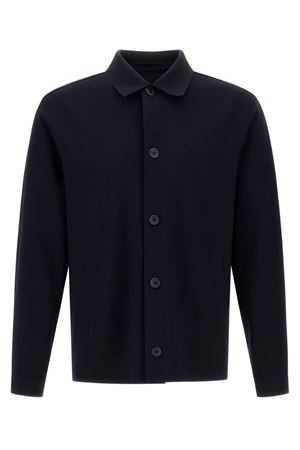 Shacket realizzata in scuba leggero blu HERNO | GI000602U12359S9200