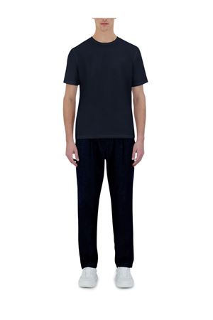 T-shirt in jersey di cotone stretch blu HERNO | JG000174U520039200