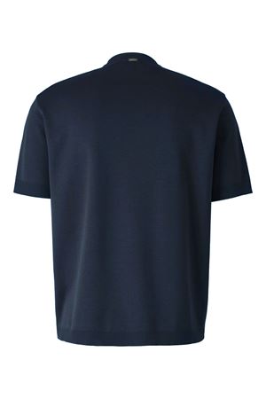 Blue cotton T-shirt HERNO | JG000206U520599201