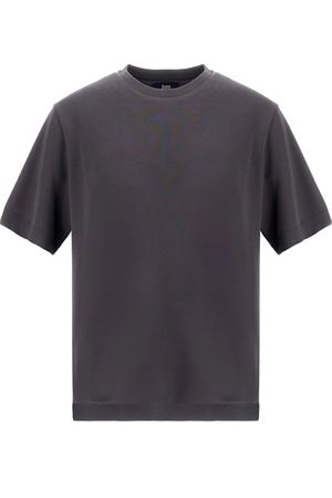 T-shirt in piqué di puro cotone grigio HERNO | JG000206U520599460