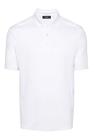Polo in piquet di cotone bianco HERNO | JPL00125U520591000