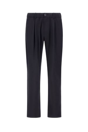 Pantaloni in fresco di lana stretch blu HERNO | PT000163U128089200
