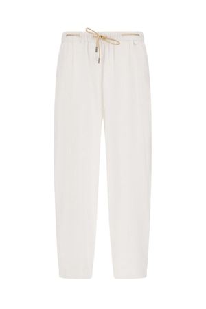 Pantaloni in misto lino bianco HERNO | PT000222D126891000