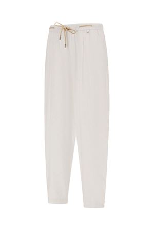 Pantaloni in misto lino bianco HERNO | PT000222D126891000