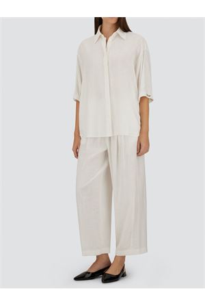 Pantaloni in misto lino bianco HERNO | PT000222D126891000