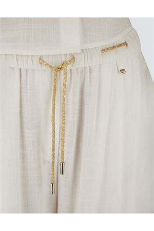 Pantaloni in misto lino bianco HERNO | PT000222D126891000