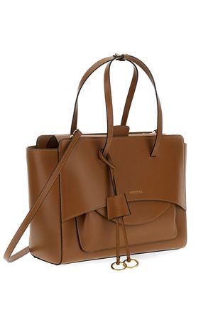Brown leather shoulder bag HIDESINS | FL11TRCRM
