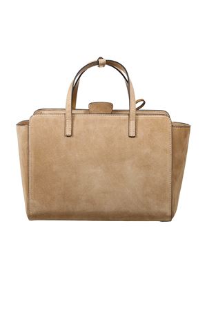 Caramel suede M-shaped flap bag HIDESINS | FL12SDCML