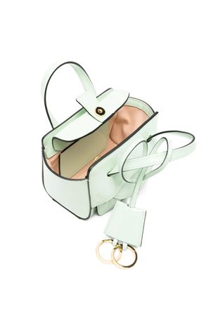 Sage green mini bag crafted in smooth calf leather HIDESINS | FL14PMSLV