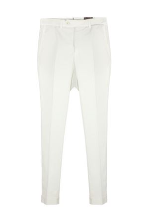 White cotton blend trousers INCOTEX | 1T009990468010