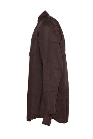 Brown long-sleeved linen shirt INLINUM | CIL03BROWN