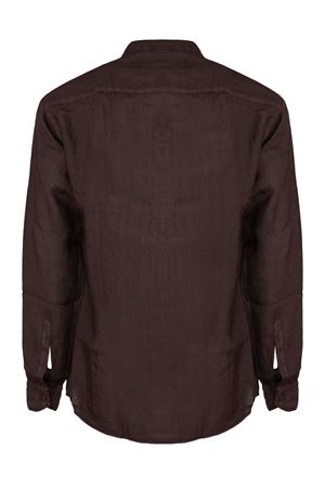 Brown long-sleeved linen shirt INLINUM | CIL03BROWN
