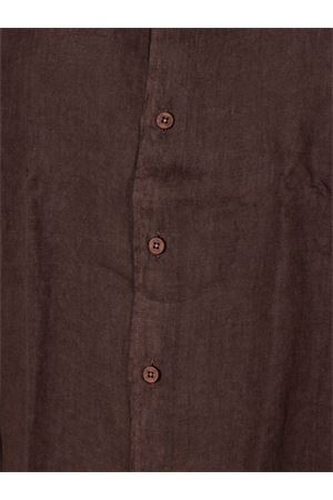 Brown long-sleeved linen shirt INLINUM | CIL03BROWN
