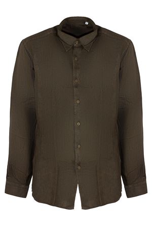 Military Green long-sleeved linen shirt INLINUM | CIL03MILITARYGREEN
