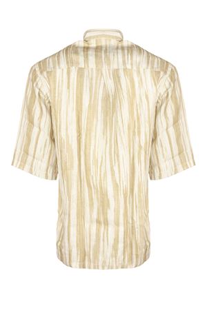 White and beige striped linen shirt INLINUM | CIL24TORTORA