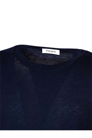 Pullover in misto seta e cotone blu KANGRA | 30040100038