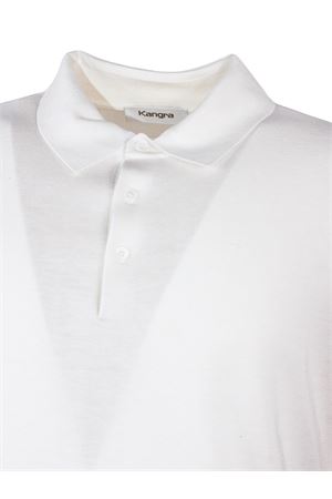 Polo in misto seta e cotone bianco neutro KANGRA | 30040300025