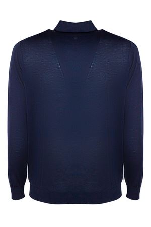 Polo in misto seta e cotone blu KANGRA | 30040300038