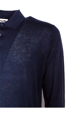 Polo in misto seta e cotone blu KANGRA | 30040300038