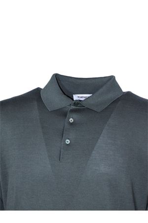 Polo in misto seta e cotone verde KANGRA | 30040300649