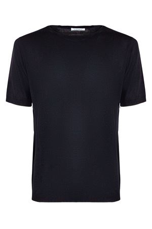 T-shirt in maglia misto seta e cotone nero KANGRA | 30042100013