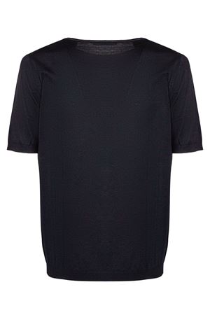 T-shirt in maglia misto seta e cotone nero KANGRA | 30042100013