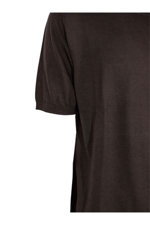 T-shirt in maglia misto seta e cotone marrone KANGRA | 30042100170
