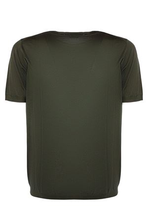 T-shirt in maglia misto seta e cotone verde KANGRA | 30042100187
