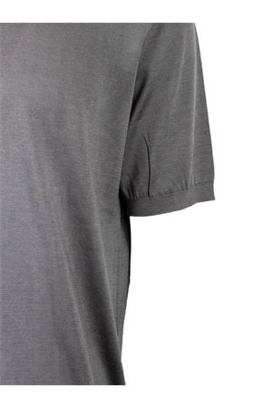 T-shirt in maglia misto seta e cotone grigio KANGRA | 30042100701