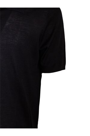 Polo in misto seta e cotone nero KANGRA | 30042300013