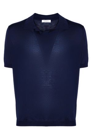 Polo in misto seta e cotone blu KANGRA | 30042300038