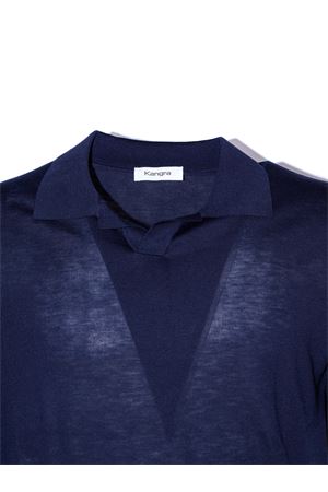 Polo in misto seta e cotone blu KANGRA | 30042300038