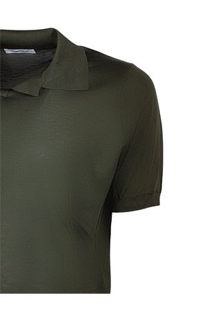 Polo in misto seta e cotone verde militare KANGRA | 30042300187