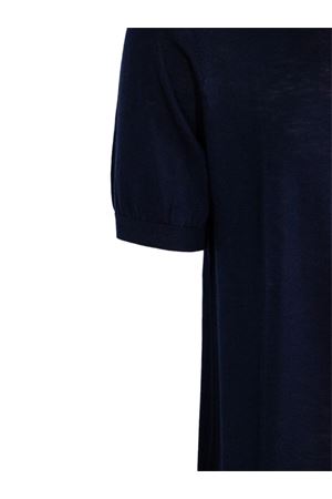 Polo in misto seta e cotone blu KANGRA | 30042600038