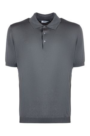 Polo in misto seta e cotone grigio scuro KANGRA | 30042600701