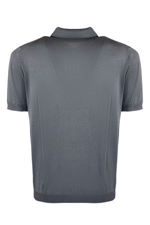 Polo in misto seta e cotone grigio scuro KANGRA | 30042600701
