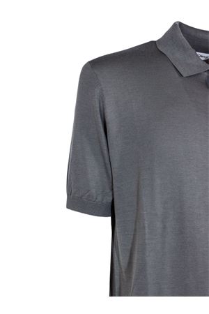 Polo in misto seta e cotone grigio scuro KANGRA | 30042600701