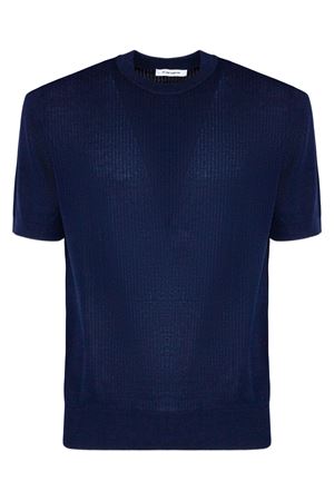T-shirt in maglia di cotone blu KANGRA | 30232100038