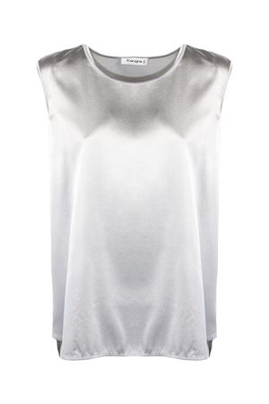 Silver-tone silk tank top KANGRA | 35903000817