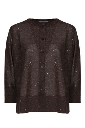 Brown sweater with micro-sequins KANGRA | 39026100833