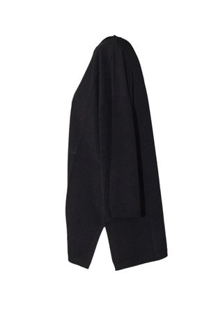 Black stretch viscose crew-neck jumper KANGRA | 39390100013