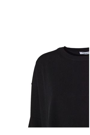 Black stretch viscose crew-neck jumper KANGRA | 39390100013