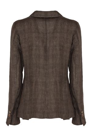 Brown linen double-breasted blazer KILTIE | KB054PT5109595