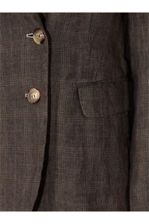 Brown linen double-breasted blazer KILTIE | KB054PT5109595
