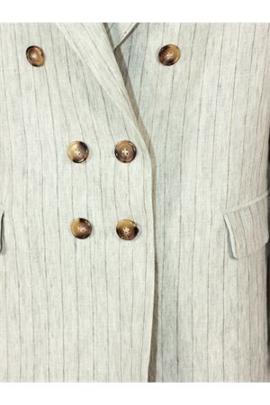 Light grey linen double-breasted blazer KILTIE | KB067YT5115118