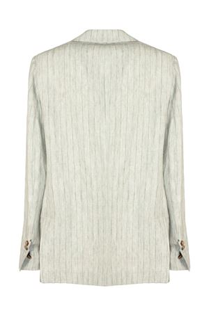 Light grey linen double-breasted blazer KILTIE | KB067YT5115118