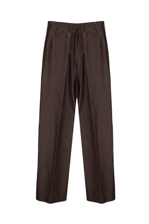 Brown silk-and-cotton blend trousers KILTIE | KP344BT4951590