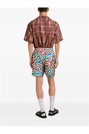 Bermuda in twill di viscosa con stampa Yoyo multicolor MARNI | BXZC0014X0UTVA61YOM37