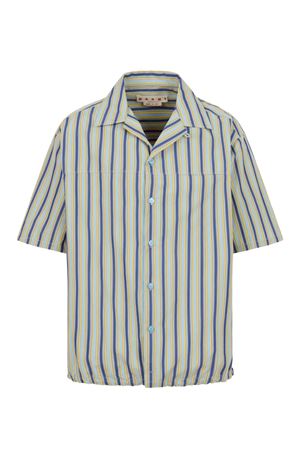 Camicia a righe in cotone azzurro MARNI | CUMU0384X0UTC632STB45