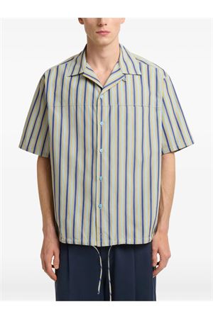 Camicia a righe in cotone azzurro MARNI | CUMU0384X0UTC632STB45